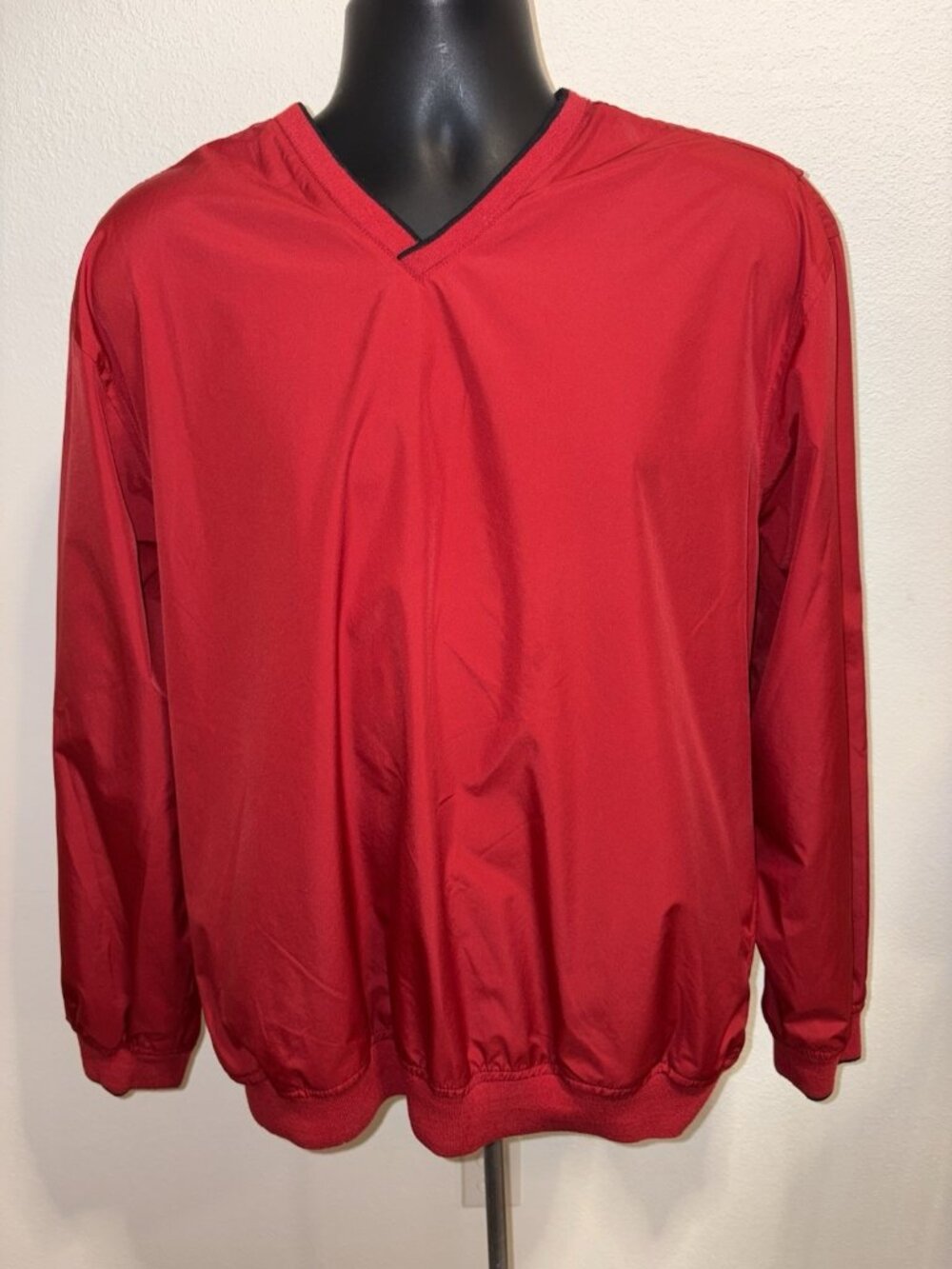 IZOD XFG Golf warm up jacket men Large pull over Red Mesh Lined